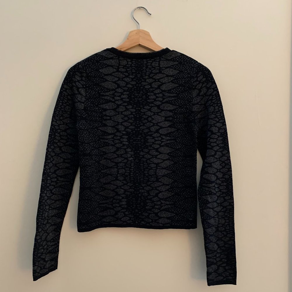 Zara black animal print jacquard pullover - Picture 3 of 3
